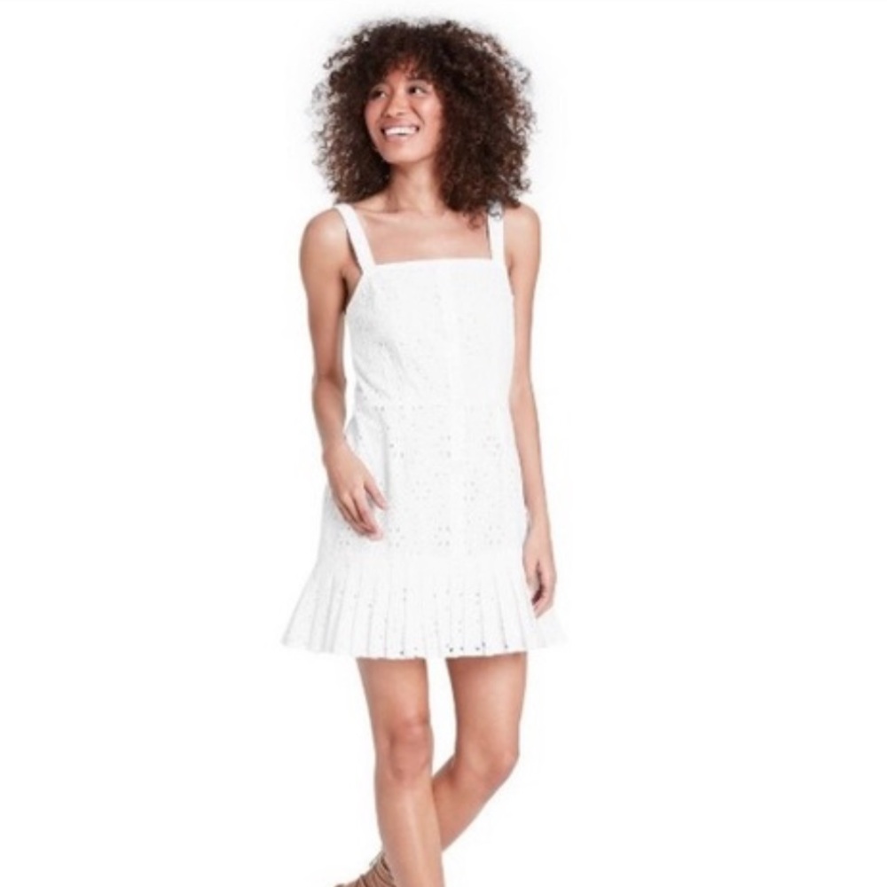Target x Alexis White Eyelet Pleated Dress